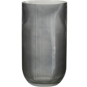 J-Line vase Rayé - verre - noir - large