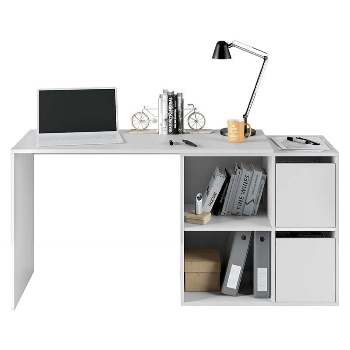 Mesa de escritorio multiposición Adapta Blanco Artik (Blanco Mate)