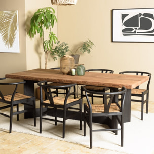 DANDY - Table à manger rect. 220x100cm bois pin recyclé