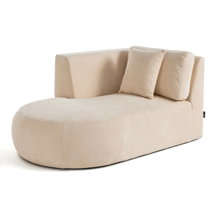 Santorini - module d'assise méridienne gauche - en tissu texturé - Beige
