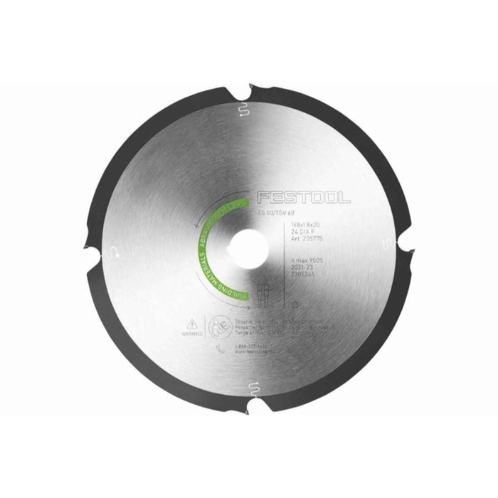 Lame de scie circulaire diamant ABRASIVE MATERIALS DIA 168x1,8x20 F4 FESTOOL - 205769