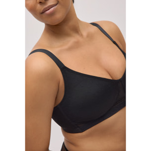 Reggiseno riduttore plumetis nero coppe C e D