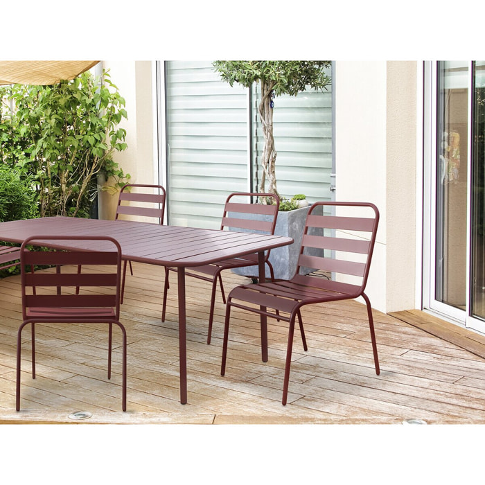 Lot de 2 chaises de jardin en métal empilables "Bilbao" - Taupe