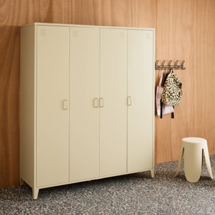 Armoire chambre dressing industriel métal 4 portes, 10 étagères, 1 penderie  SOHO