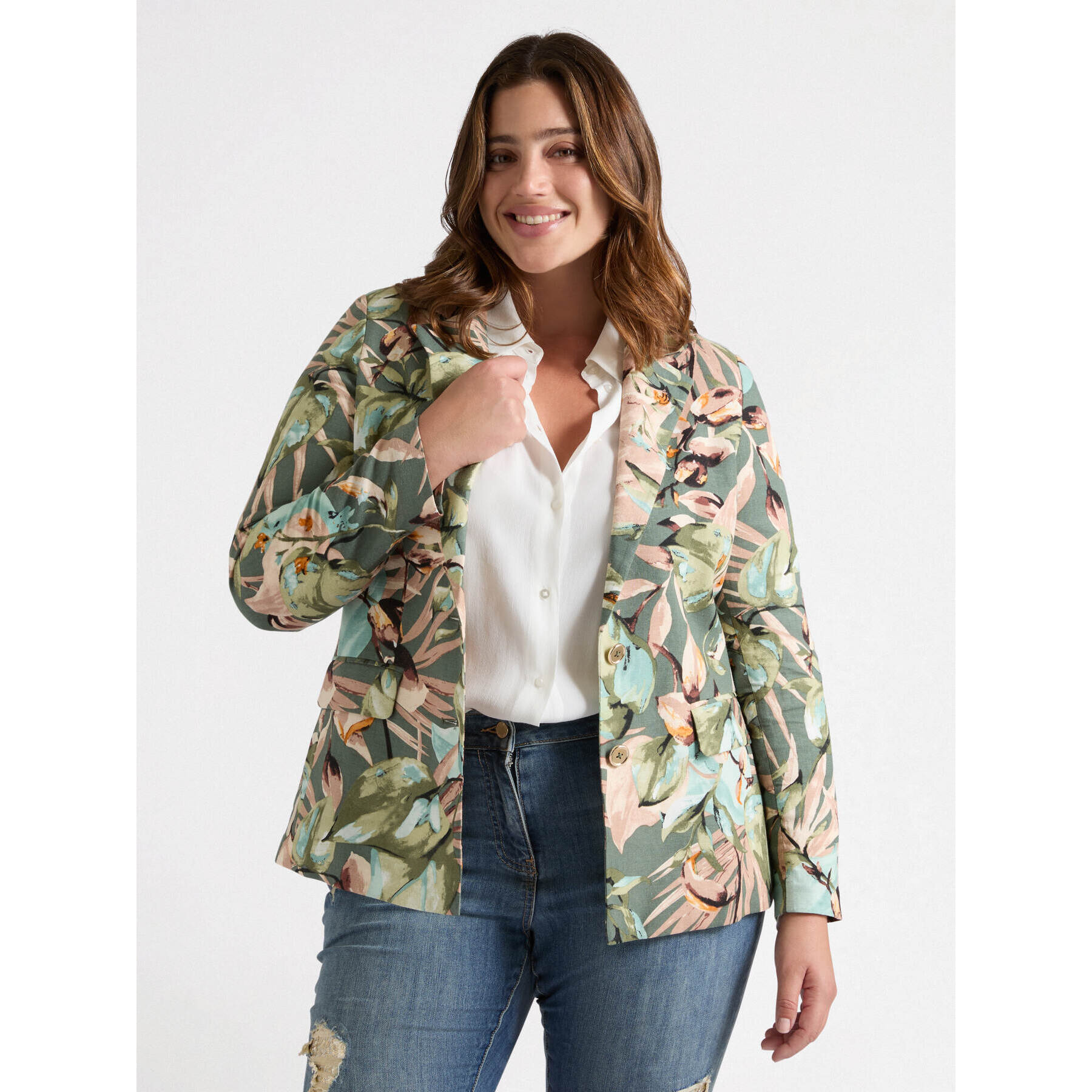 Fiorella Rubino - Blazer stampato - Verde militare
