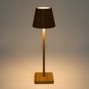 Lampe De Table Rechargeable Usb Bois Clair
