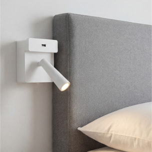 LEDS C4 Luz de lectura Gamma USB LED 3.5 Blanco cálido - 2700K ON-OFF Blanco 123lm