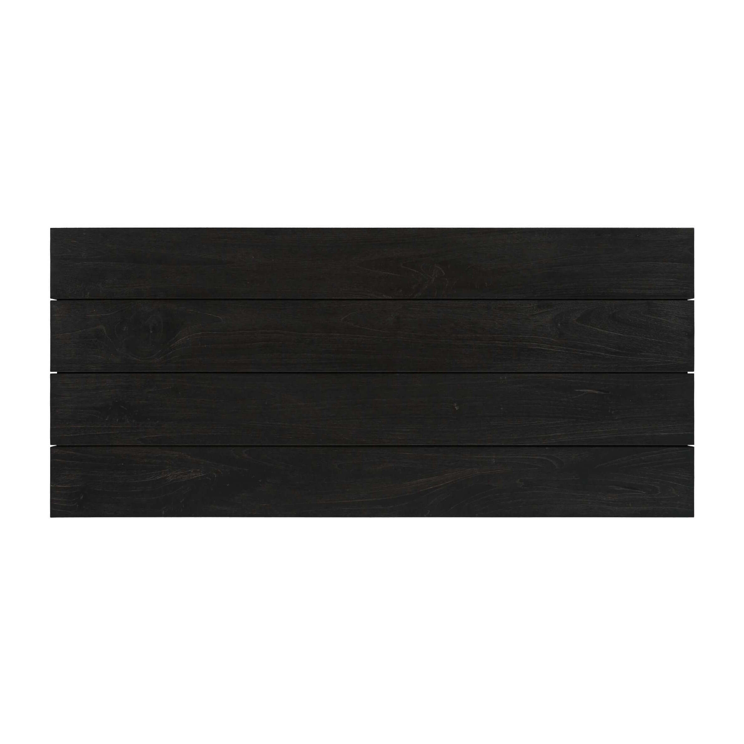 Table basse noire en bois de teck recyclé et pieds en métal - Lya