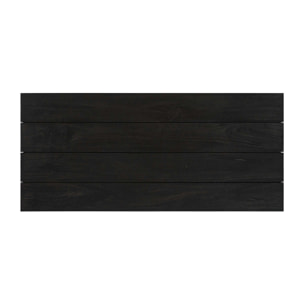 Table basse noire en bois de teck recyclé et pieds en métal - Lya