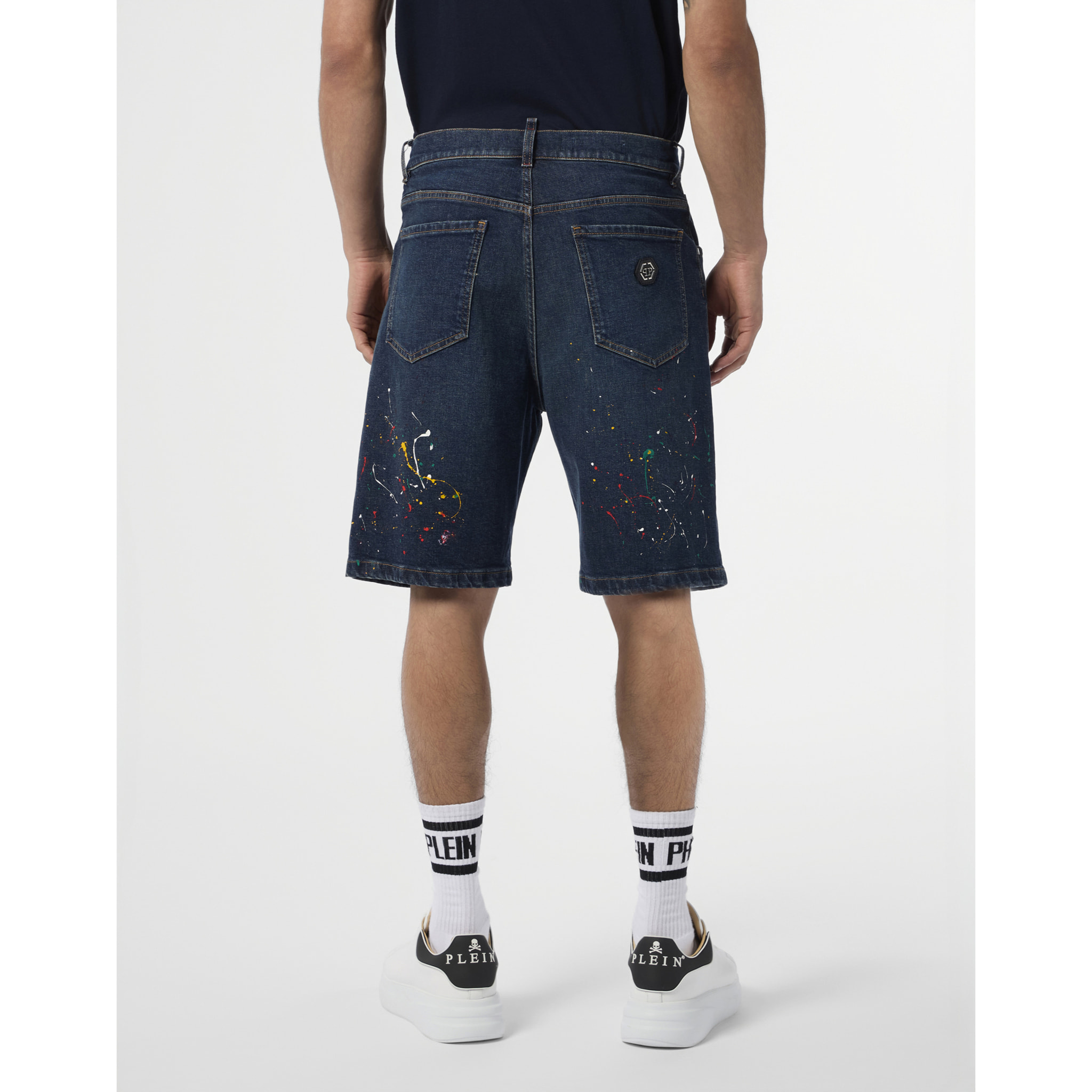 PHILIPP PLEIN Denim Shorts Paint