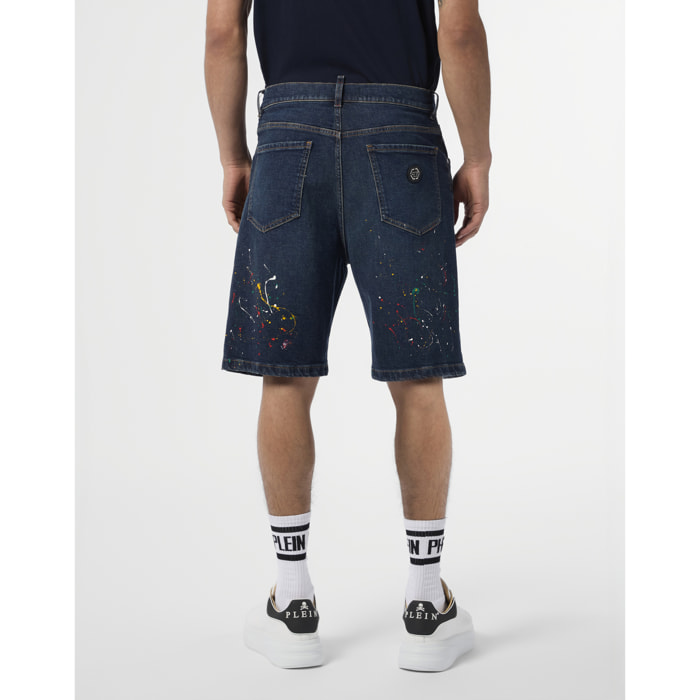 PHILIPP PLEIN Denim Shorts Paint