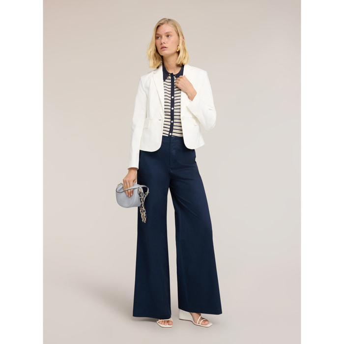 Motivi - Blazer sartoriale in misto cotone - Bianco