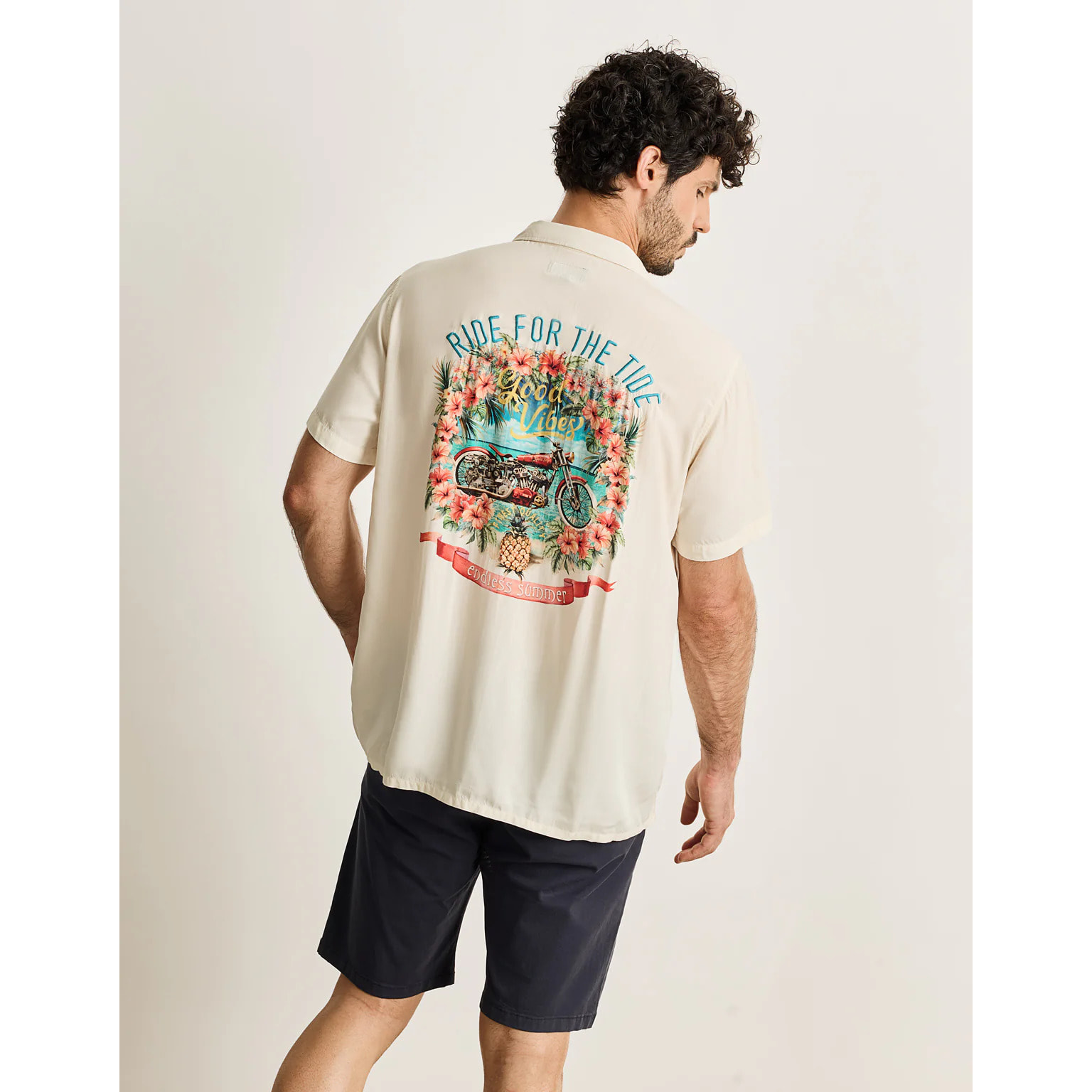 Camisa Manga Corta Beige - Charlie