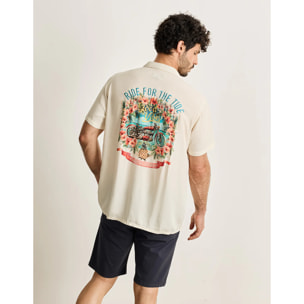 Camisa Manga Corta Beige - Charlie