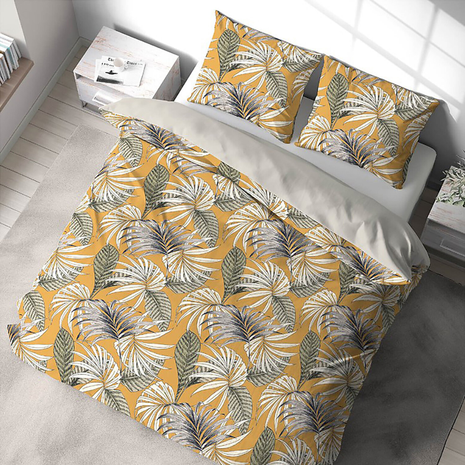 Parure housse de couette 3pcs 100% microfibre 72gsm aquilie