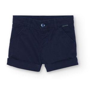 Bermudas niño, satén, cierre de botón, azul marino, 718309