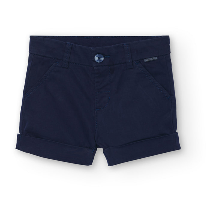 Bermudas niÃ±o, satÃ©n, cierre de botÃ³n, azul marino, 718309