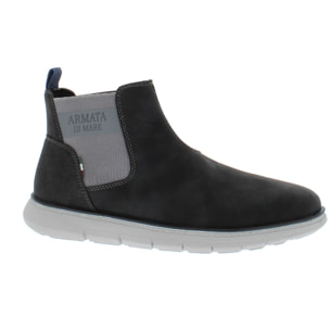 Armata di Mare Scarpe Uomo Stivaletti Chelsea Boots con Soletta Rimovibile in Memory Foam AMU W24L634 Black Grey