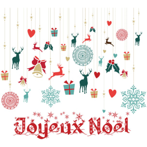 Sticker Noël décoration joyeux noël - Autocollants stickers adhésifs noël - décoration fêtes