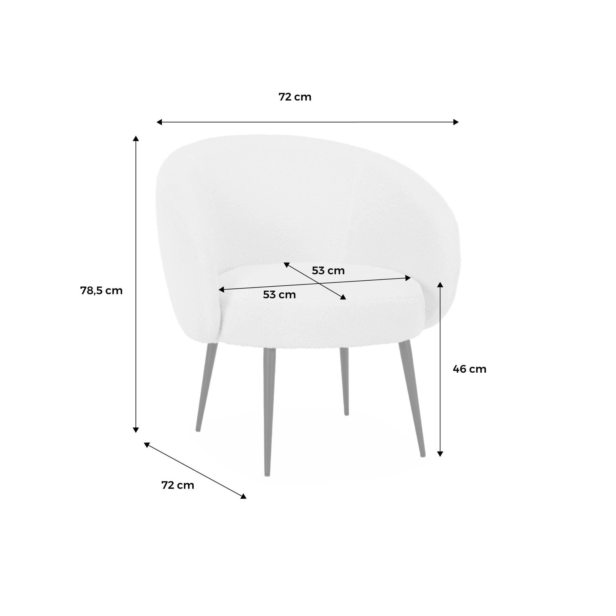 Fauteuil cosy design métal et bouclette HIMA