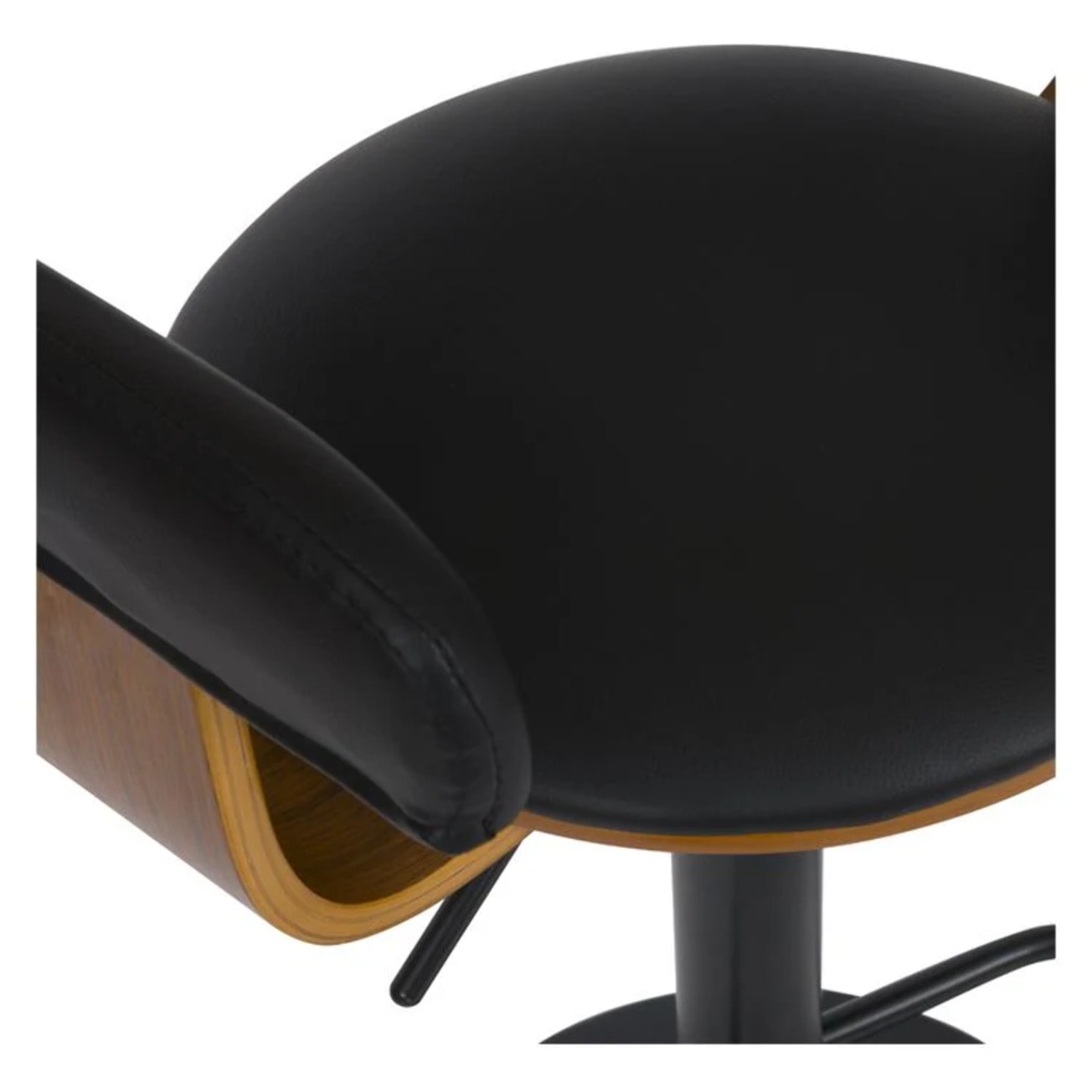 Chaise de bar réglable 62/84 cm en cuir synthétique noir - Harold