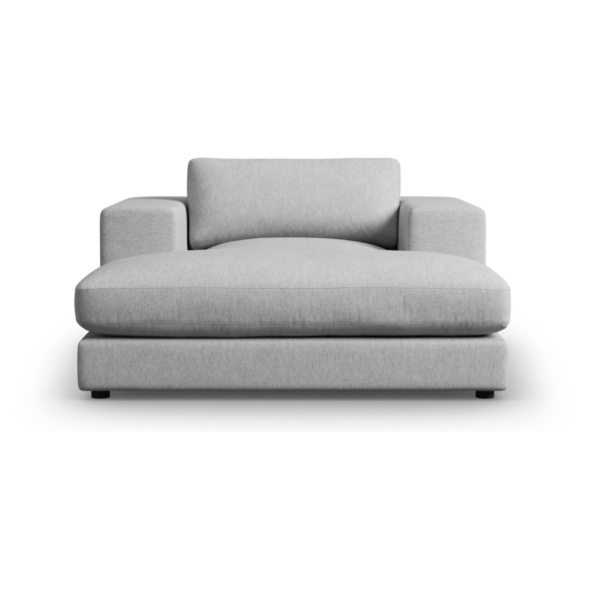 Méridienne "Tendance" en tissu structurel gris clair