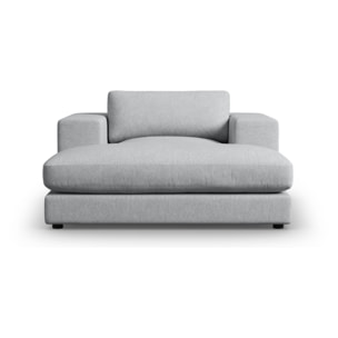 Méridienne "Tendance" en tissu structurel gris clair