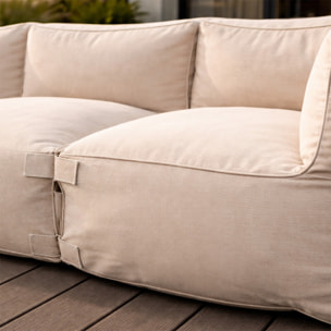 VERONE Salon de jardin modulable 4 places beige en tissu déperlant