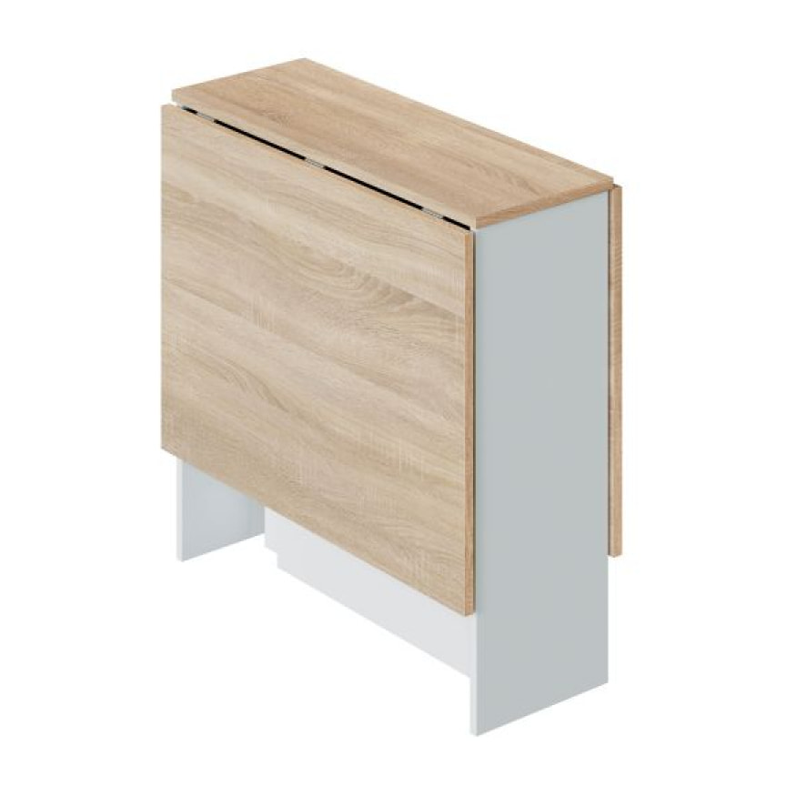 Mesa de comedor Fly Blanco Artik (Blanco Mate) - Roble Canadian