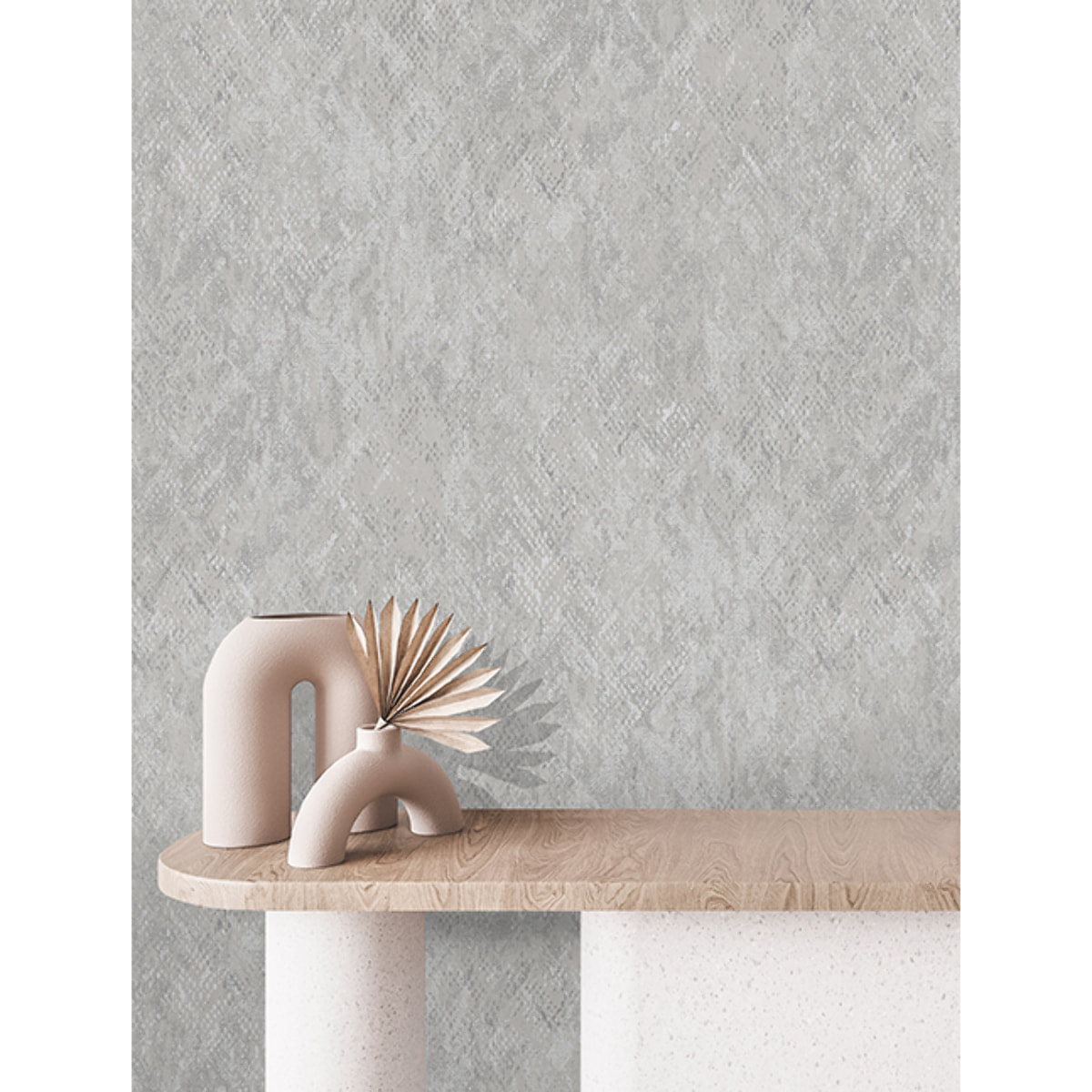 Papier peint effet peau serpent gris argenté