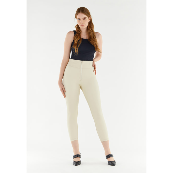 Pantaloni push up WR.UP® curvy 7/8 superskinny similpelle