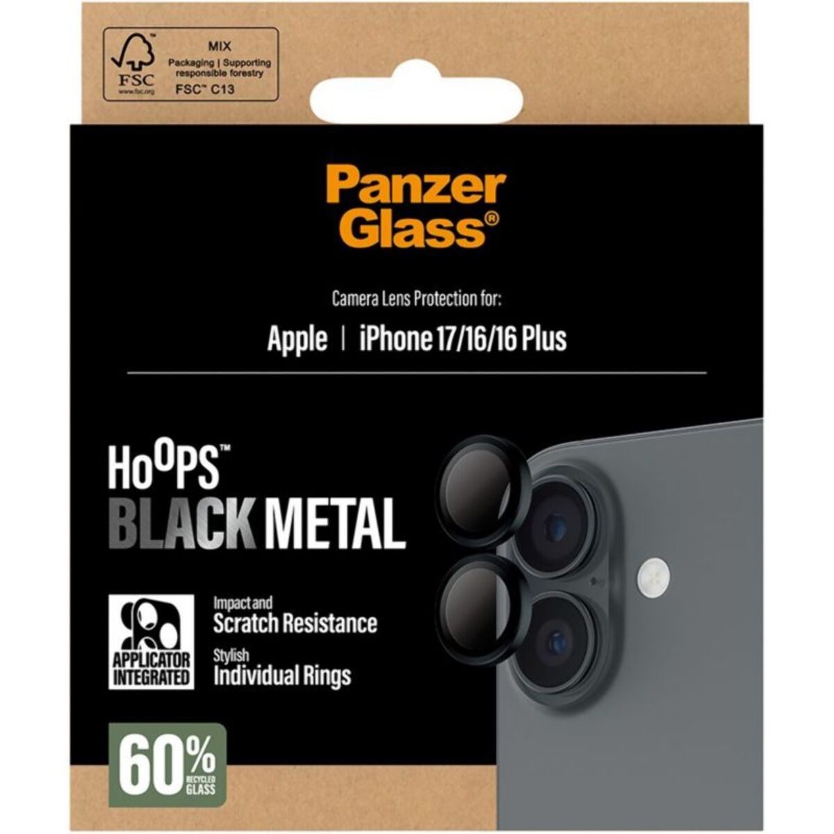 Protège objectif PANZERGLASS iPhone 17 / 16/ 16 Plus protège obejctif
