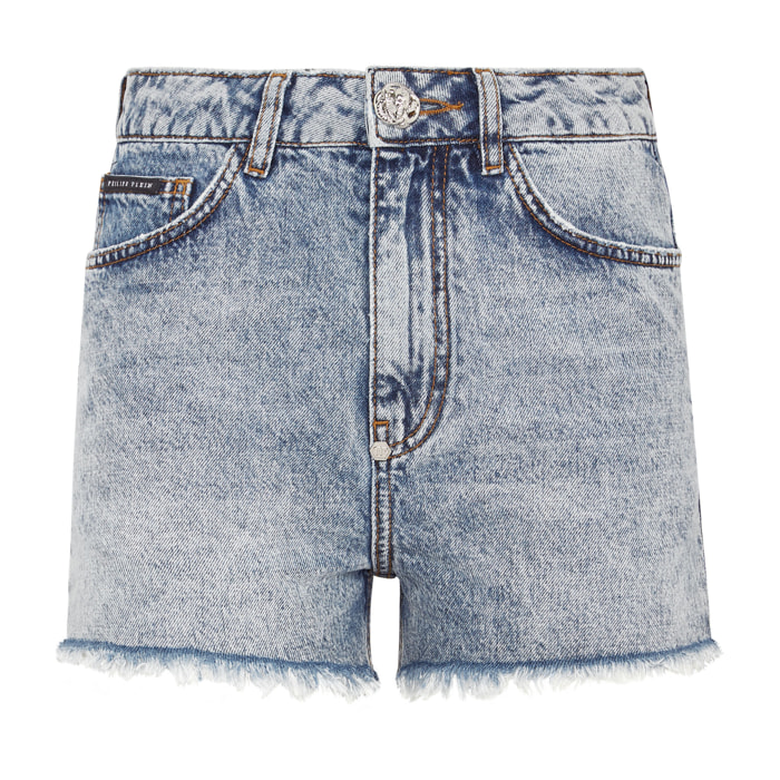 PHILIPP PLEIN Pantaloncini di jeans LOVE