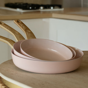 Poêle en revêtement céramique 20cm rose - tous feux COLORAMA
