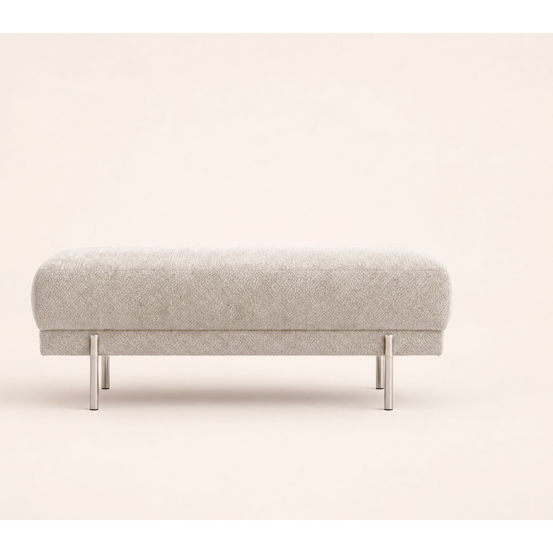 Gabin - pouf en velours texturé - Beige