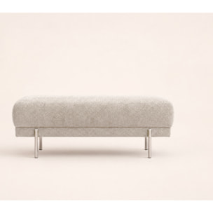 Gabin - pouf en velours texturé - Beige