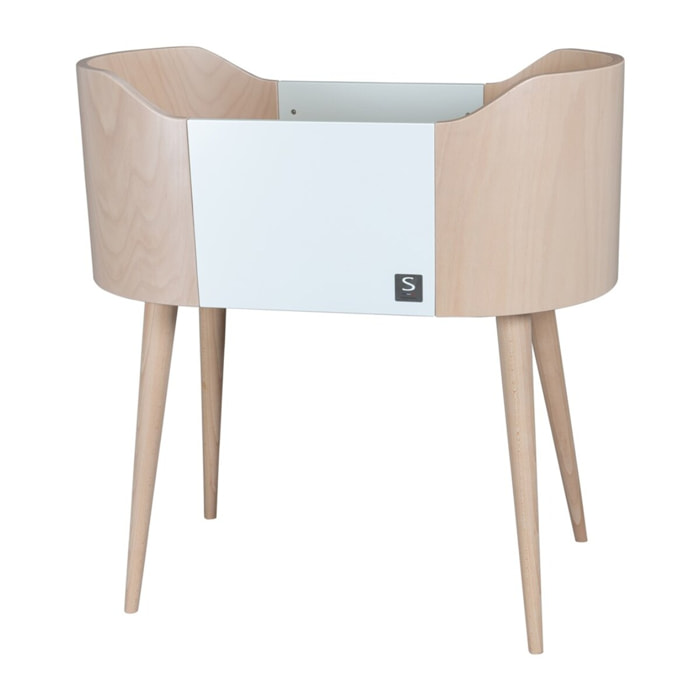 Berceau pieds bois 96x93x54cm blanc
