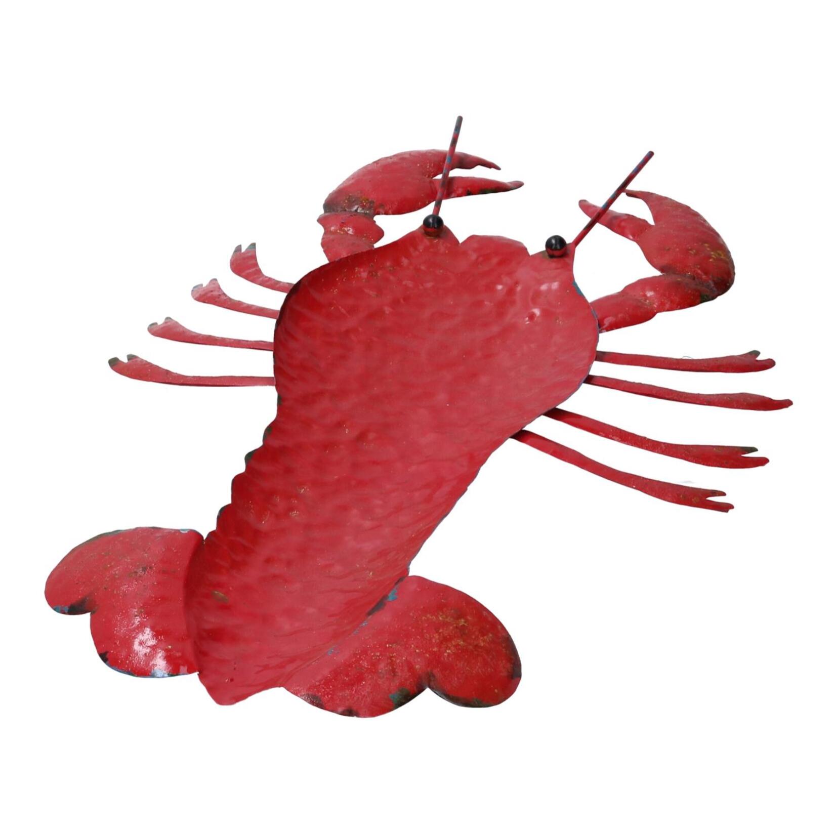 Svuotatasche in metallo mare a forma di aragosta rosso cm44,5x29,5h3