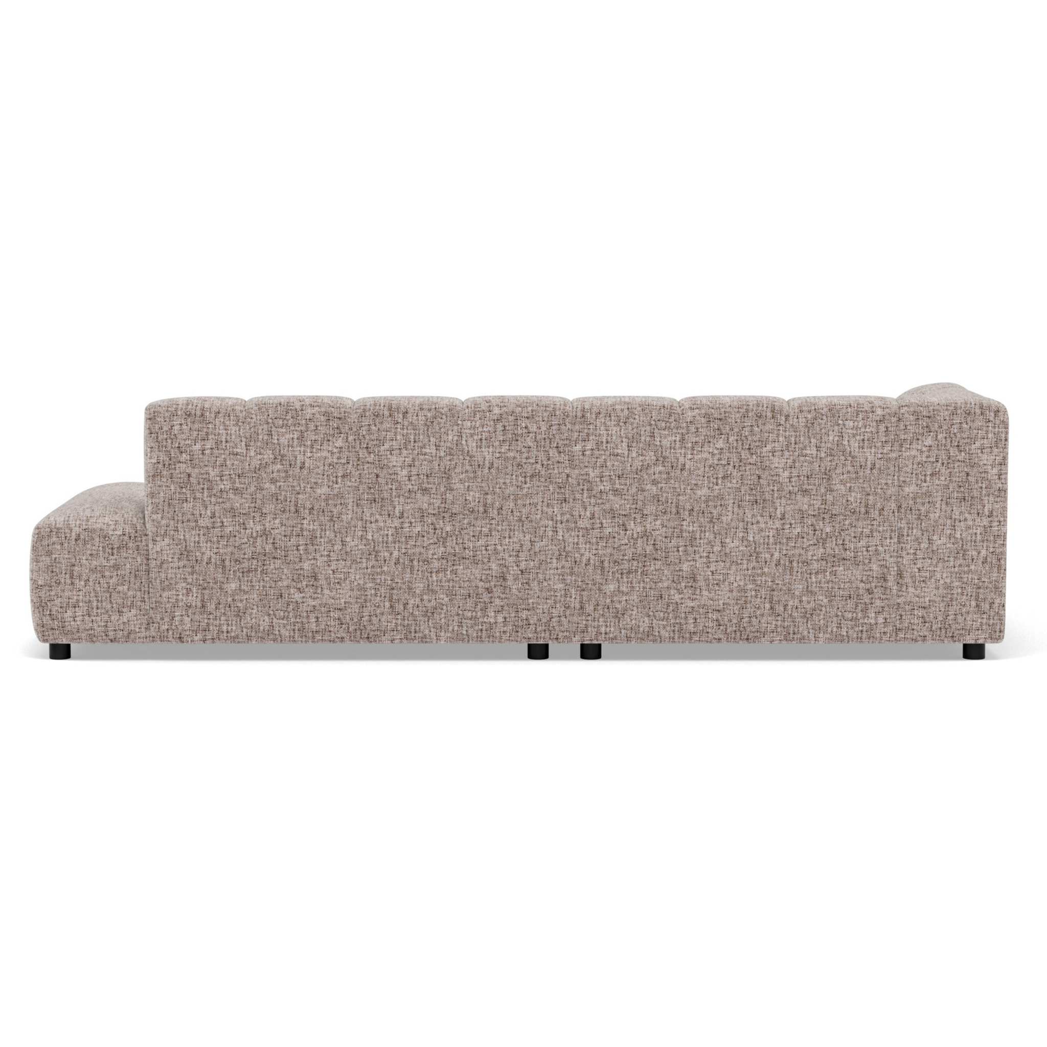Curtis - canapé d'angle gauche 4 places sans accoudoir en tissu texturé - Taupe