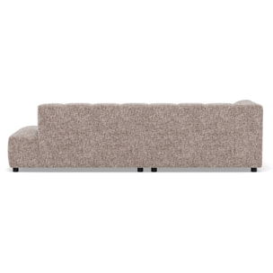 Curtis - canapé d'angle gauche 4 places sans accoudoir en tissu texturé - Taupe