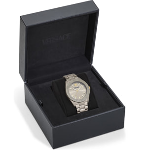 Versace Reloj Analógico De Cuarzo V-Dome Alluminium.timeles