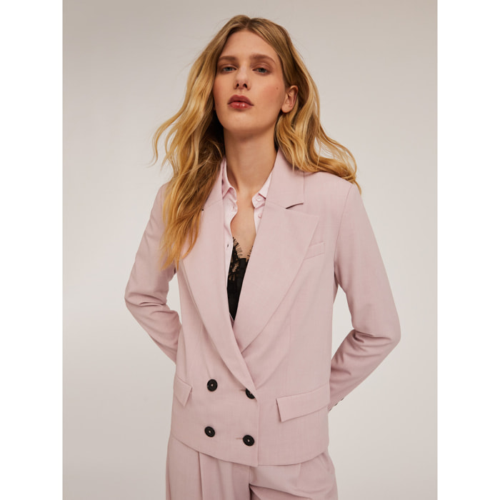 Motivi - Chaqueta de doble botonadura en poliviscosa - Rosa