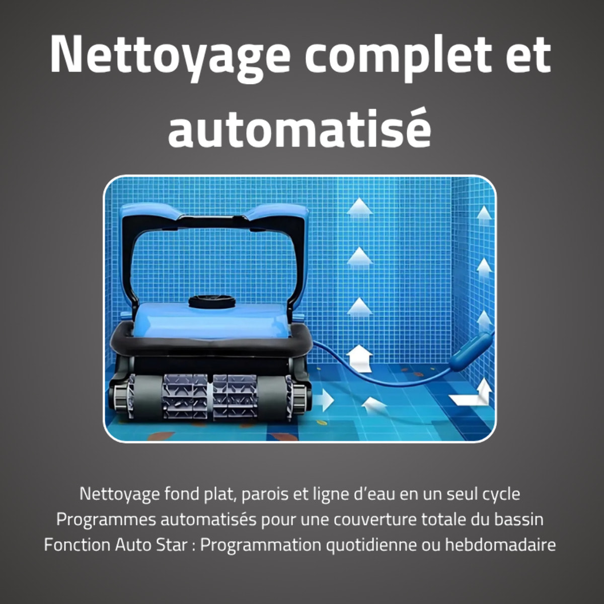 Bestway Robot piscine Saphyr nettoyage fond et parois 72 m² max