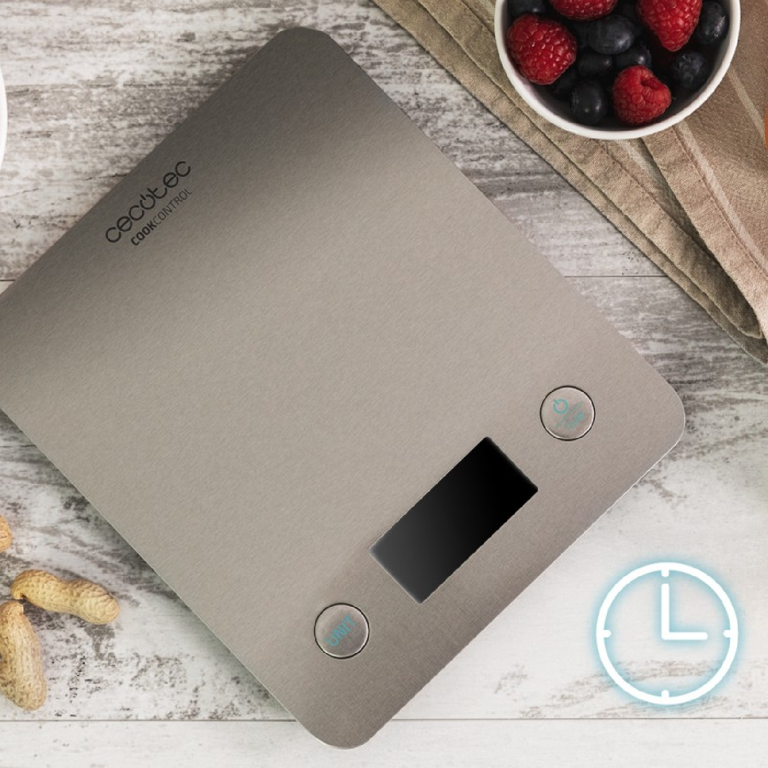 Cecotec Balance de Cuisine Cook Control 10000 Connected avec App, Finissions en