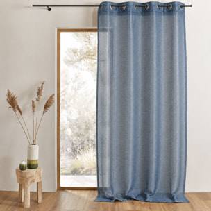 Voilage en organza fantaisie  - Effet 'résille' - Bleu