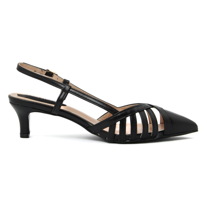 Slingback Donna colore Nero-Altezza tacco:6cm