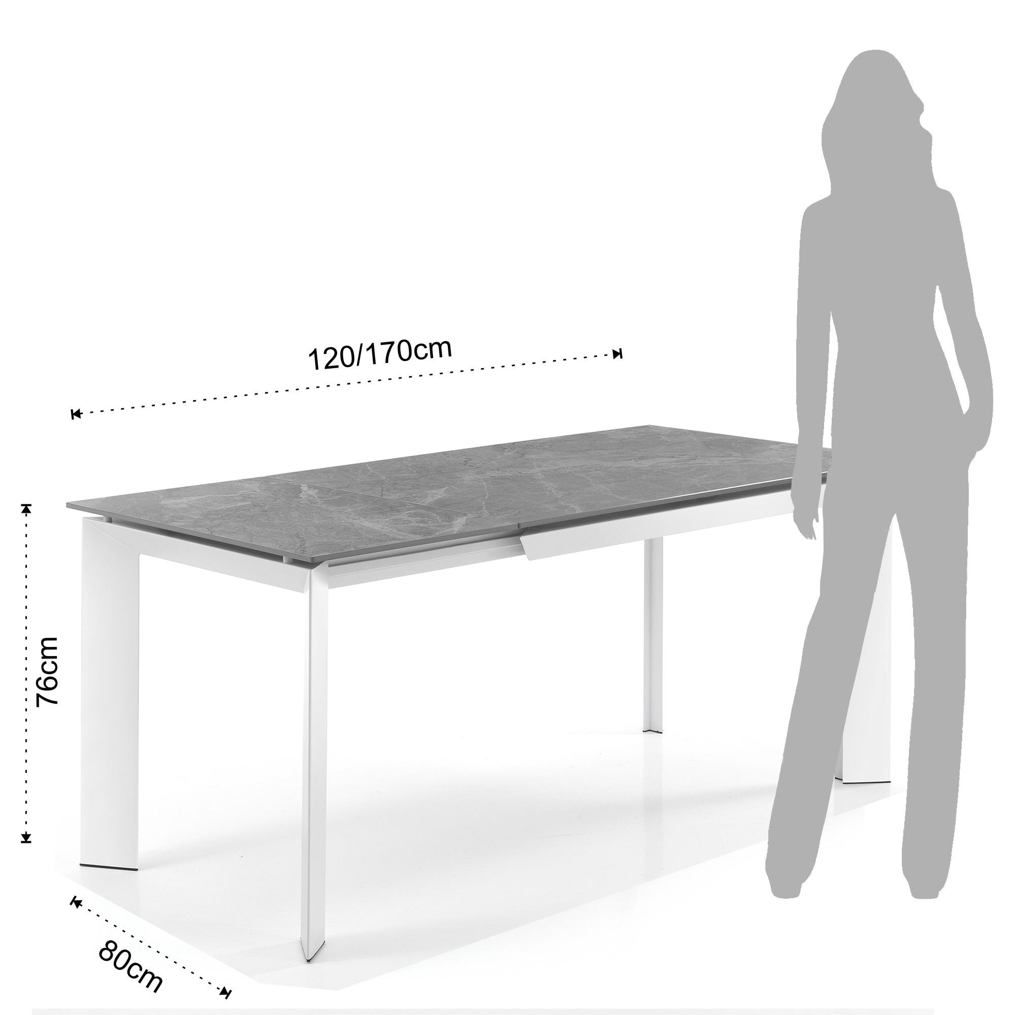 TOMASUCCI tavolo allungabile BLADE 120 GREY MARBLE Multicolore
