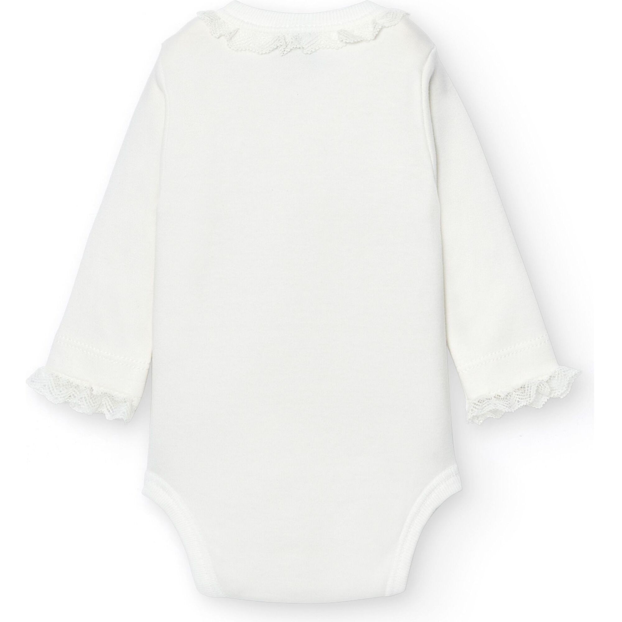 Body cruzado bebé manga larga puntilla