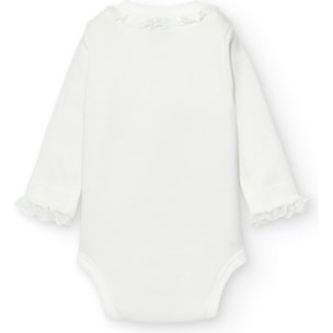 Body cruzado bebé manga larga puntilla