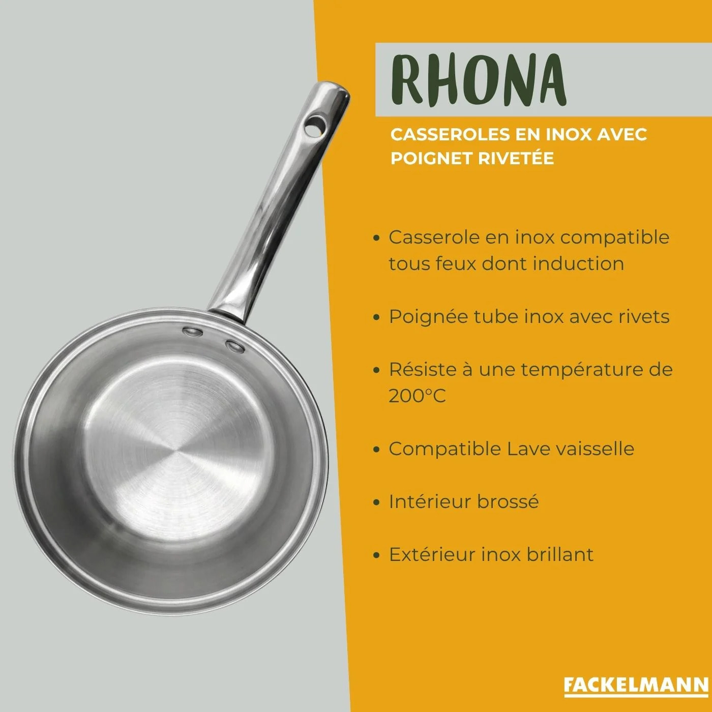 Casserole en inox Fackelmann Rhona